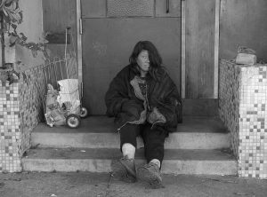 homeless woman